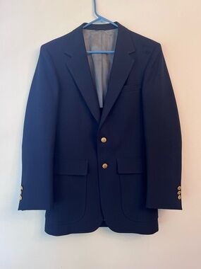 Vintage Sears Roebuck Navy Blazer with Gold Buttons - Men's Formal Jacket